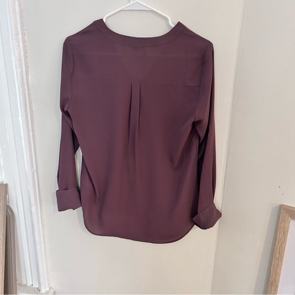 NWOT Express Mauve Button-Down Zip Front Blouse - Picture 6 of 6